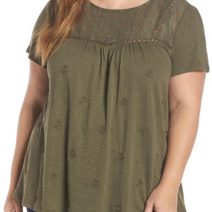 Nordstrom Caslon Embroidered Knit Top Size Extra Large NWT